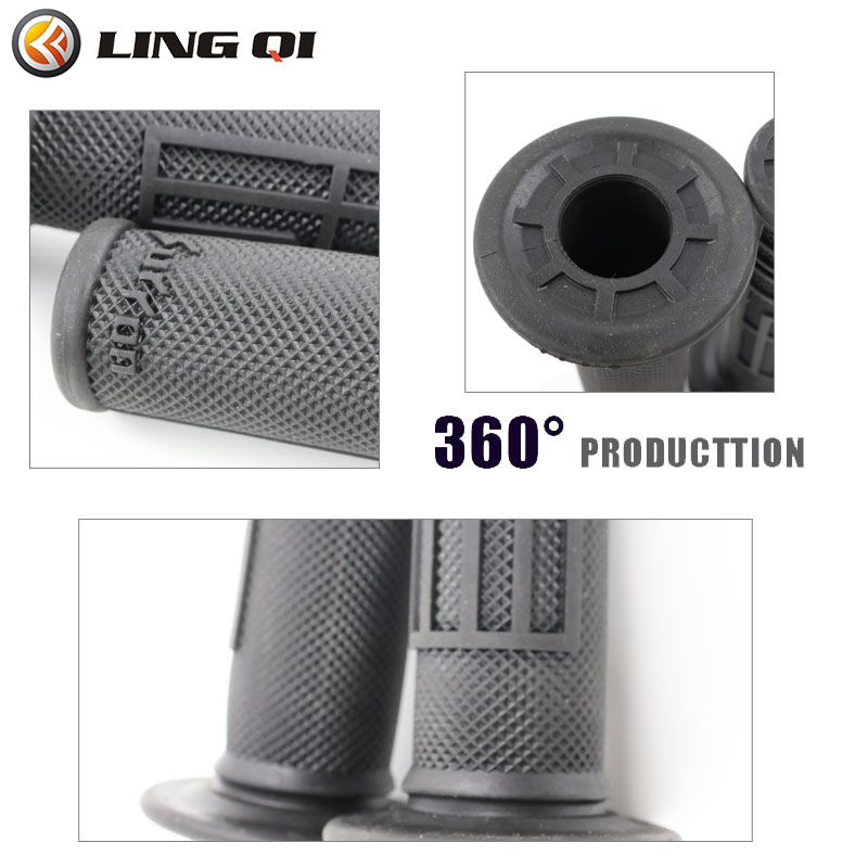 Ling qi guidão de borracha elétrico para motocross, aperto de mão para motocicleta, punho do acelerador de freio de borracha para x