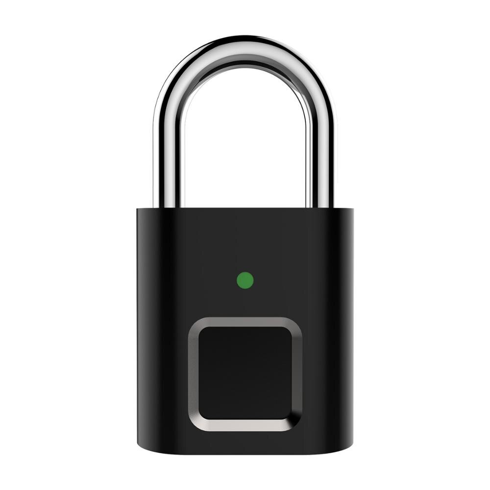 Anytek L34 Smart Fingerprint Lock USB Rechargeable Fingerprint Padlock Security Keyless Mini Door Luggage Finger Print Lock: Default Title