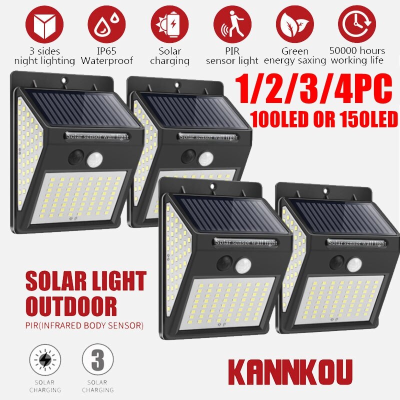 Outdoor Light with Motion Sensor, 100 LED Solar Garden Lights Outdoor Lamp Solar Powered Solar Lights
