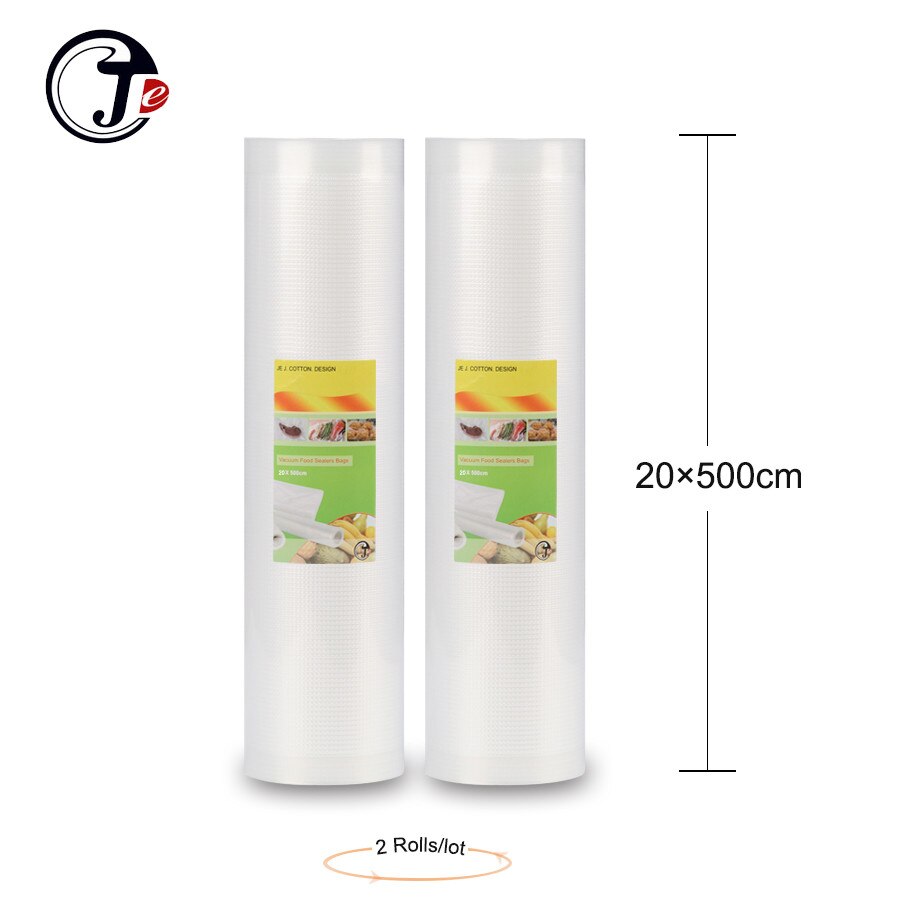 6 Size 12/17/20/22/28/ 25*500Cm Vakum Sluitmachine Pakketten tassen Voor Vacuum Verpakking Machine Graan Voor Wrappers Voedsel Sealer: 2 Rolls 20x500cm