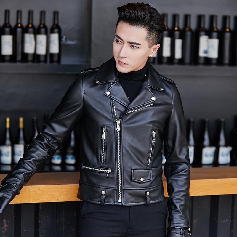 Autumn Men Pu Leather Jacket Male Punk Faux Leather Outwear Man Motorcycle Biker 4XL Short Coat K150