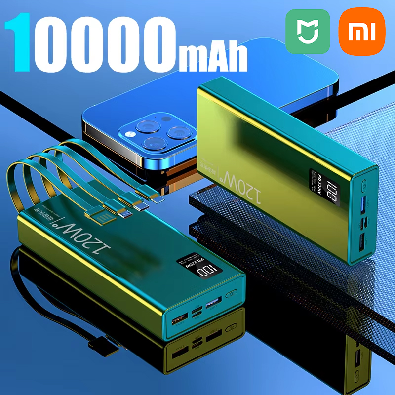 Xiaomi Mijia 120W 50000mAh High Capacity Power Bank 4 in 1 Fast Charging Powerbank Portable Battery Charger For Xiaomi iPhone: green