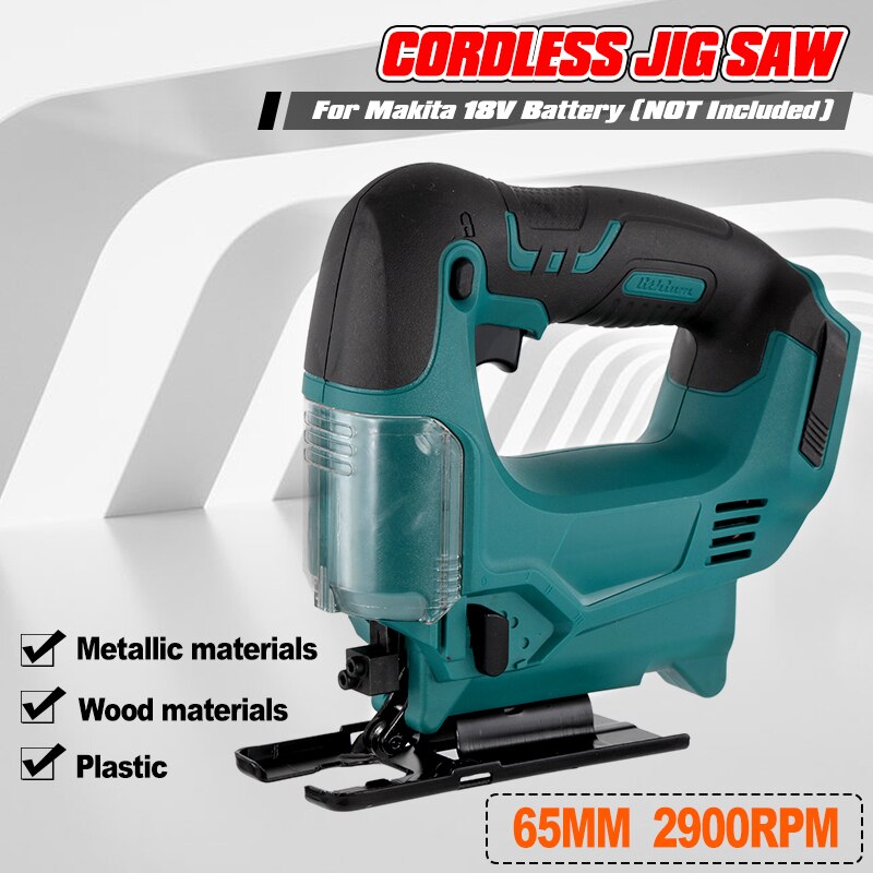 65mm Cordless Jigsaw Electric Saw 2900RPM Portable Multi-Function Jig Saw Woodworking Scroll Saws for Makita 18V Battery