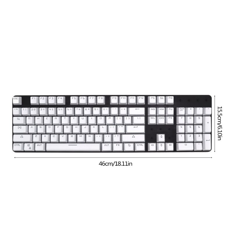 Teclas de ABS de perfil para teclado, juego de teclas retroiluminadas para teclados de juegos mecánicos, 104 piezas