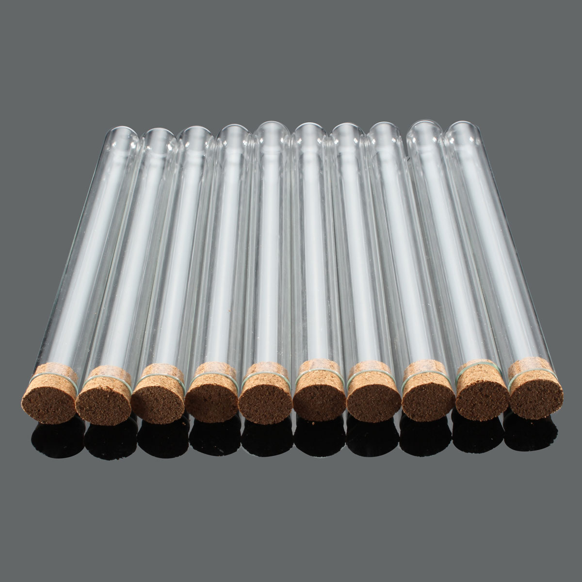 Kicute-tubo de ensayo de vidrio de laboratorio, 10 unidades, con tapones de corcho, 15x150mm, material educativo para laboratorio y escuela