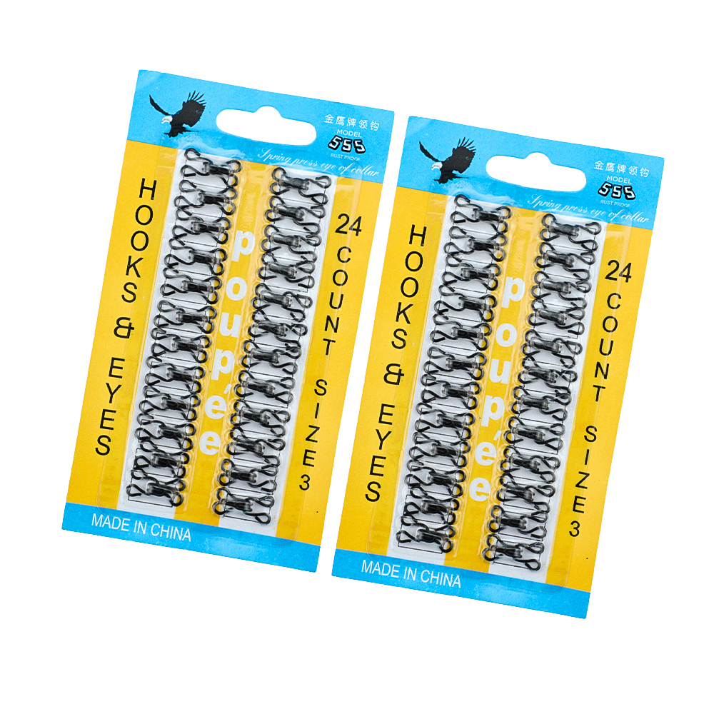 48Pcs Metal Buckle Button Shirt Hook and Eye Fastener for Dress/Corset/Collar/Bag Wraps Quilt/Shirt Sewing Accessories: black 10mm