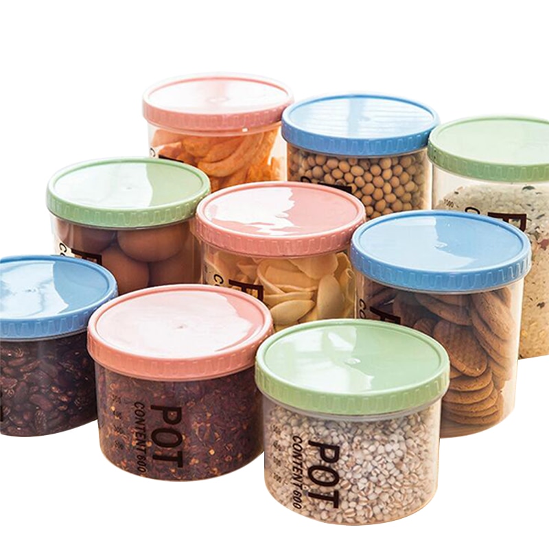 Doorzichtige Plastic Verzegelde Blikjes voedsel container Koelkast Behoud kist Keuken Graan opbergdoos Tanks 3 grootte in 1 set