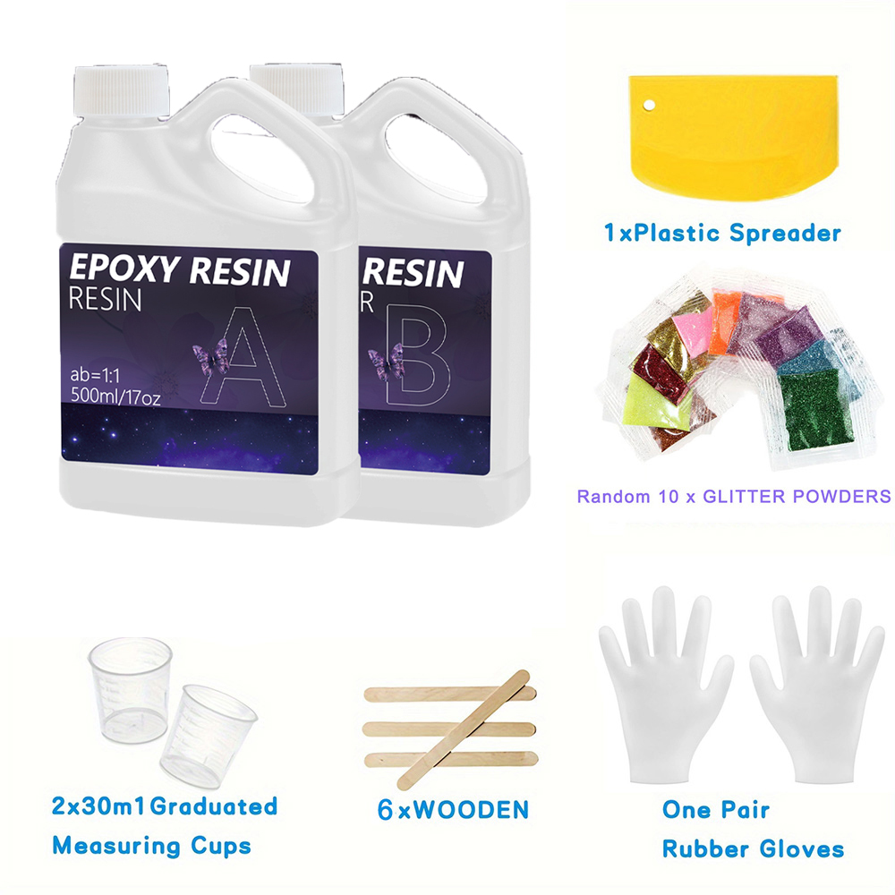 1000ml/2l AB Epoxy Resin Glue High Clarity Fast Drying Adhesive High Hardness DIY Supplies For Resin Glue Jewelry Making: Red