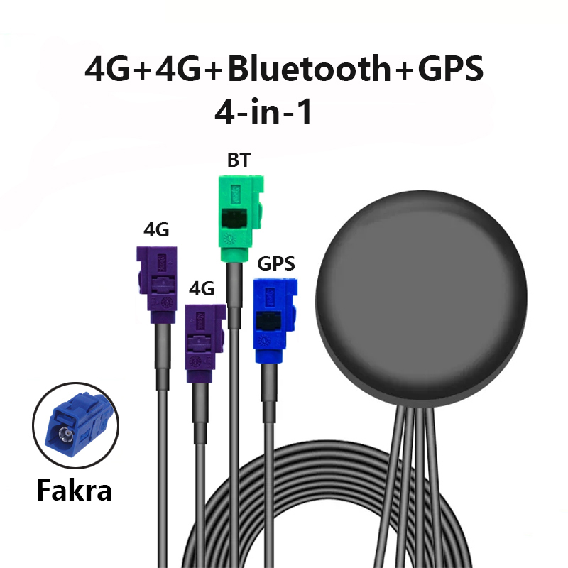 Antena piezas 4G + 4G + GPS + WIFI, Cuatro en Uno, 2,4G LTE + GPS + 2,4 Ghz, Bluetooth 5G, antena combinada para exteriores, pasta de 1,5 M, SMA FAKRA, 1 unidad: Marfíl