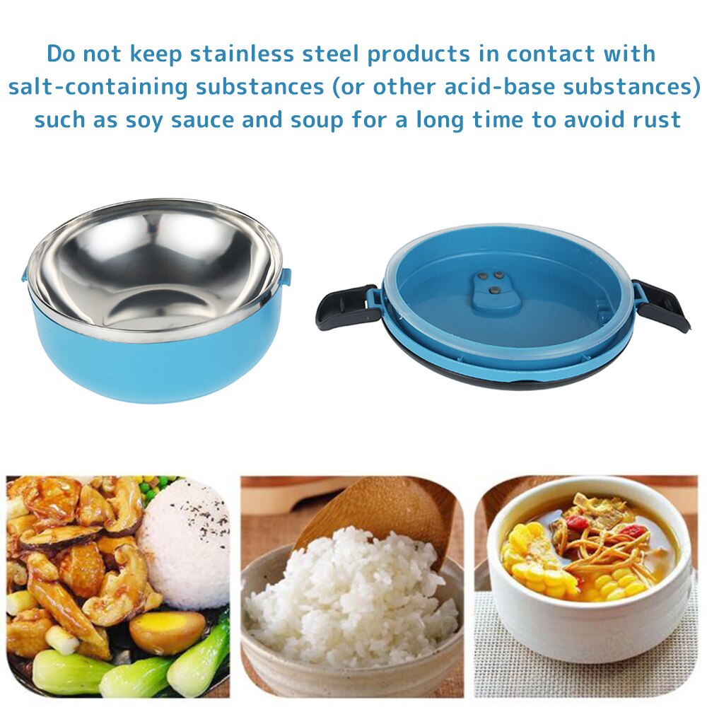 1Layer Rvs Isolerende Thermische Lunchbox Bento Kantoor Servies Picknick Voedsel Opslag Container Lekvrij Thermos Lunchbox