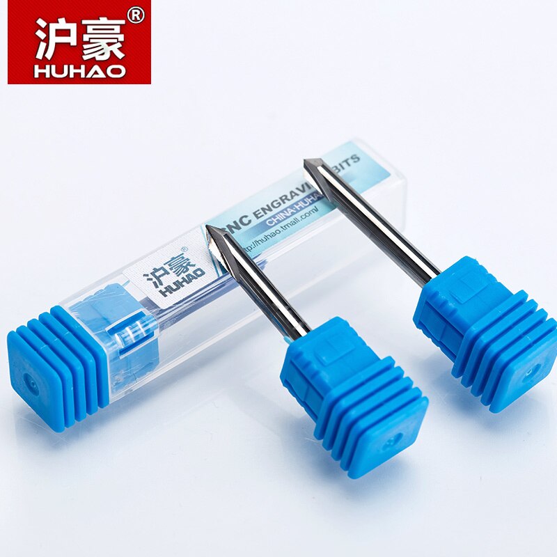 Huhao 1pc 4mm 2 fluiten rechte graveerbits diepe frees voor hout, hardhout, cnc-snijwerk, v-bits, snijmachinegereedschappen, frees
