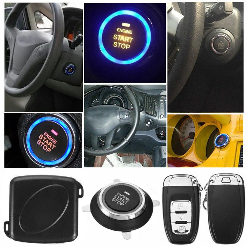 Car Alarm Remote Smart Start Burglar Keyless Entry Engine Auto Alarm System One Push Button Remote Starter Stop Car Accessories