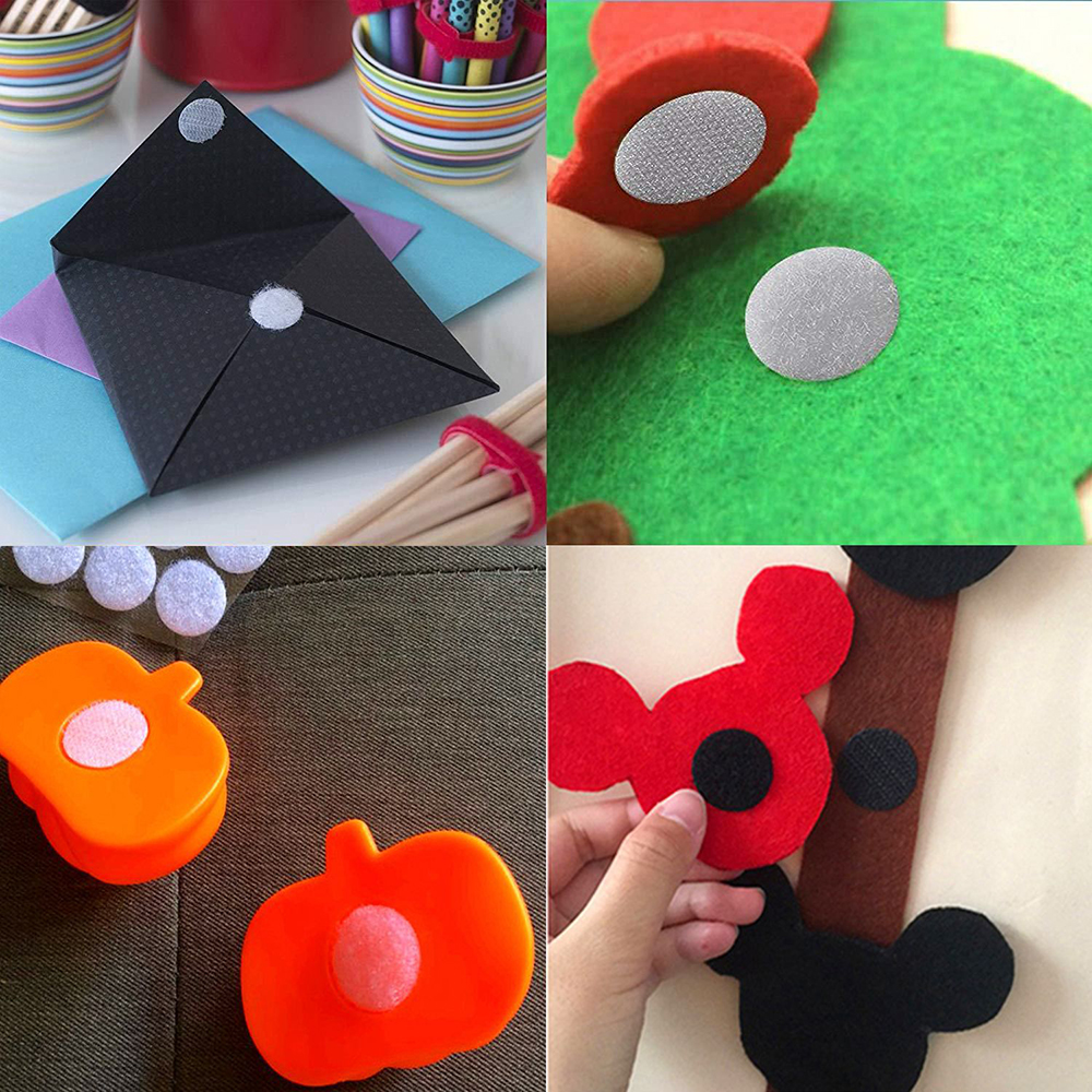 Round Dots Strong Self Adhesive Fastener Tape 10mm 15mm Velcro Nylon Hook Loop Sticker Tape Sewing Craft DIY Accessories