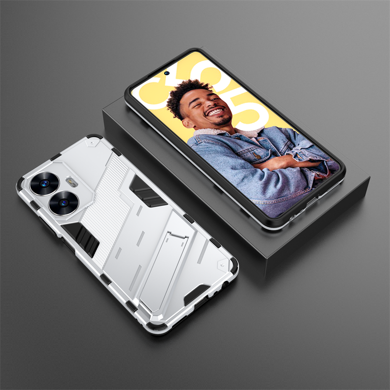 etui na telefon Realmi C55 4G Shockproof Armor magnetyczny uchwyt etui na telefon RealmeC55 Realme C55 C 55 55C 4G RMX3710 6.72" Bck pokrywa: Jasne