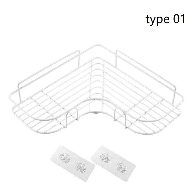 NESHO Shampoo Houder Voor Douche Geen Boren Douche Caddy Met Haken Badkamer Plank Zelfklevende Muur Gemonteerde Ruimte Aluminium Voor Badkamer Toilet Zilver A 1 Verhaal Kleur Zilver A Maat 2 Laag