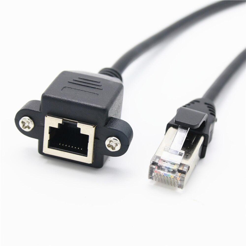 30cm 60cm 100cm 8Pin RJ45 Cable Cat5e Cat6e Male to Female Screw Panel Mount Ethernet LAN Network 8 Pin Extension Cable Cat5 6: 30CM / CAT6E 1000M