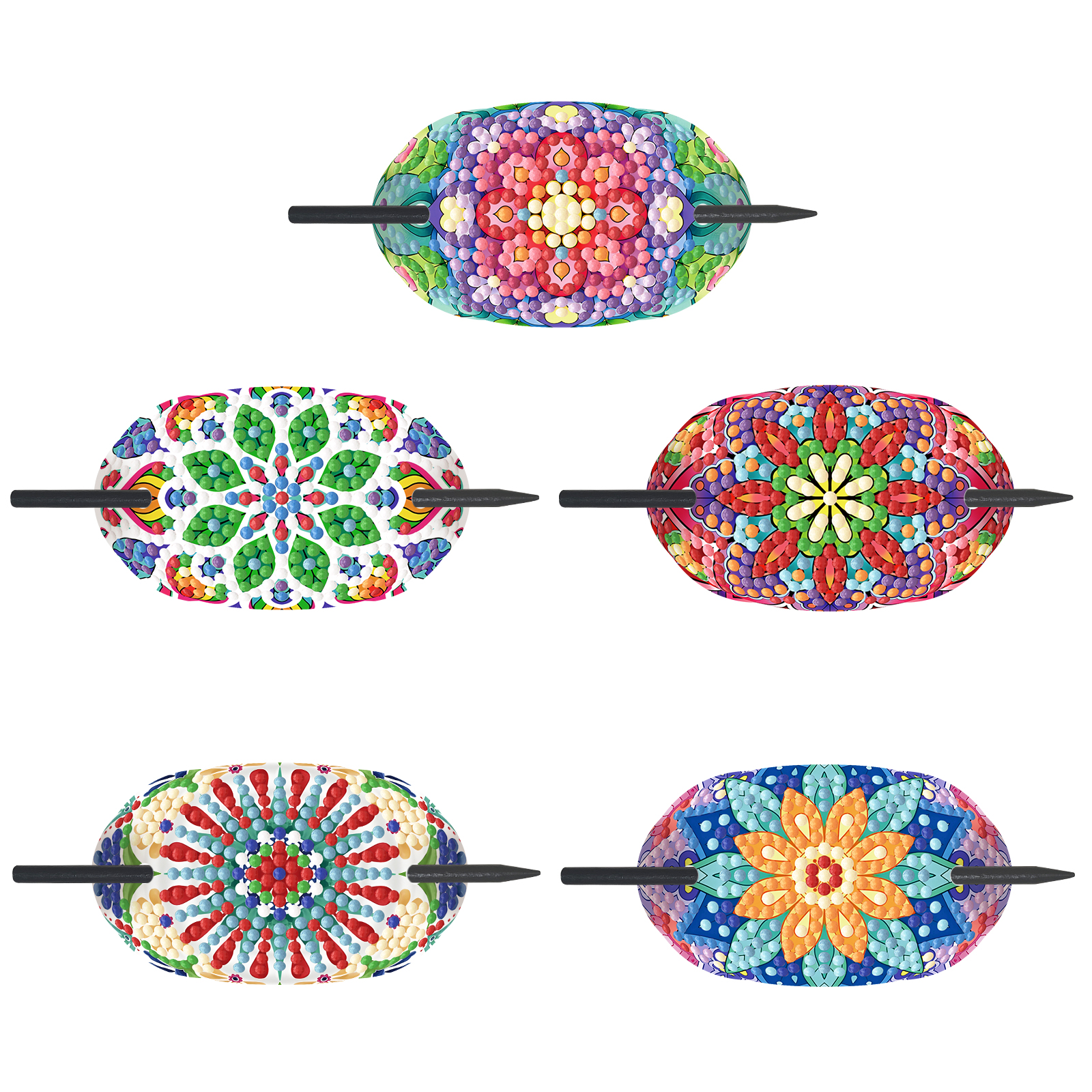 5 uds PU DIY pintura de diamante tocado accesorios para el cabello palos bordado de diamantes Kit de pintura horquillas para mujer