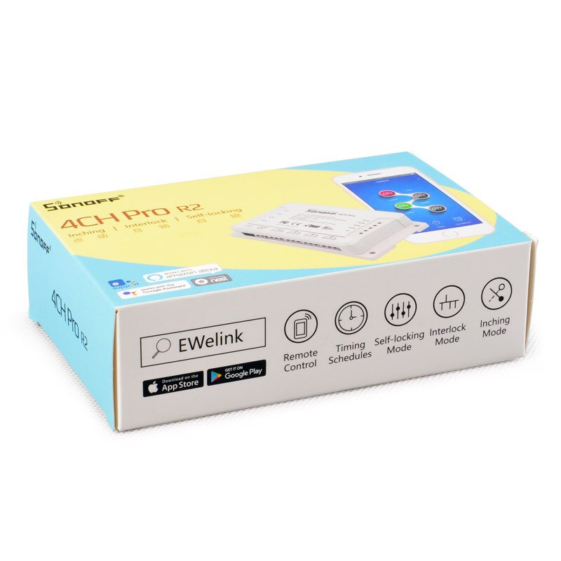 Sonoff 4CH Pro R3 Wireless Switch RF 433MHz RF WiFi Smart Home WiFi Light Switch4 Gang 3 Working Modes Inching Interlock Alexa