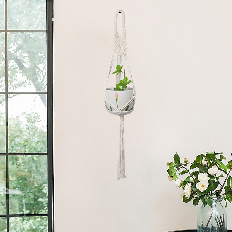 Filet mural suspendu en macramé pour plantes, panier pour Pots de fleurs faits à la main, décoration pour la maison, le jardin, le balcon