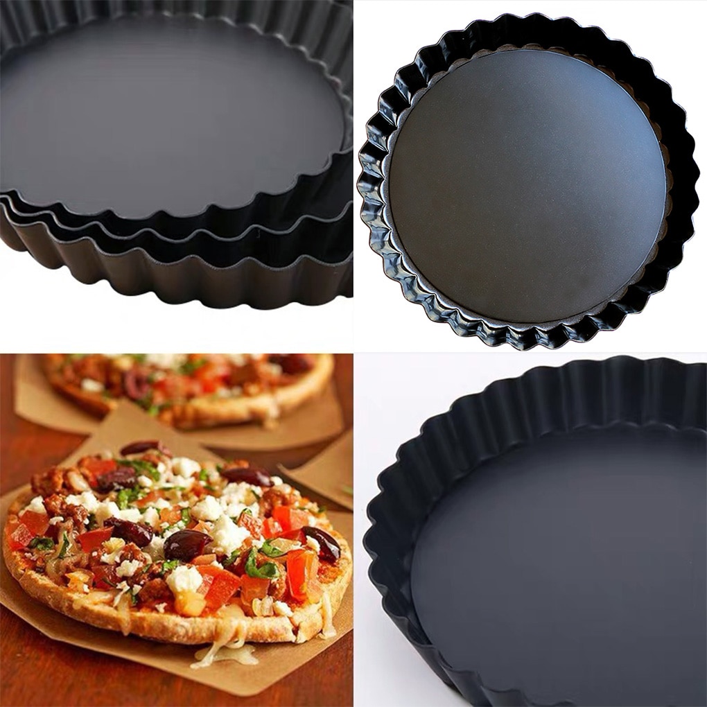 Non-Stick Tart Quiche Flan Pan Molds Pie Pizza Cake Round Mould Removable Loose Bottom Fluted Heavy Duty Pie Pan Bakeware GYH