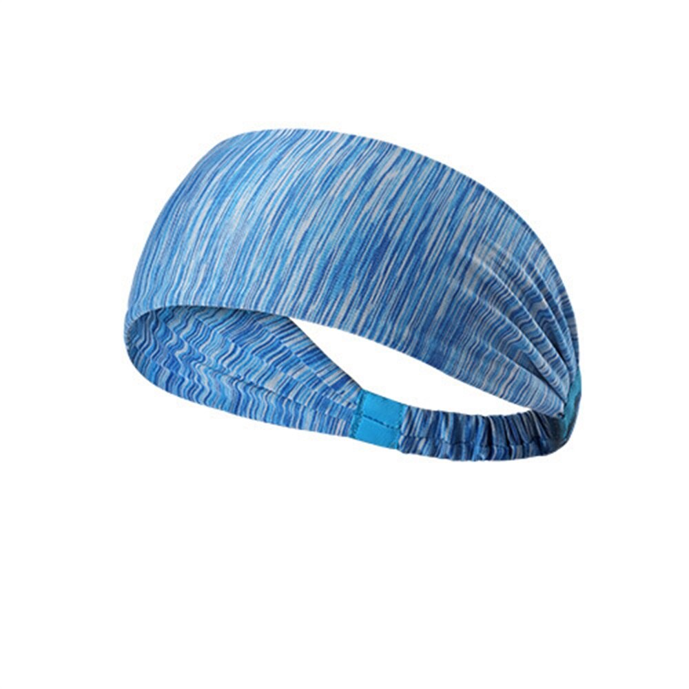 Sportshub Vrouwen Yoga Haarband Sport Hoofdband Mannen Geknoopt Tulband Hoofd Warp Haarband Brede Elastische Yoga Sport Hoofdband NR0120: Blauw