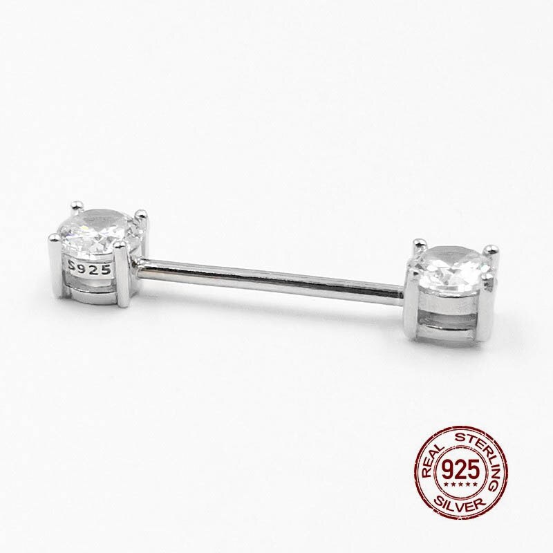 Hellolook 925 prata esterlina nipple ring zircon língua unhas lábio piercing orelha osso anéis corpo piercing jóias