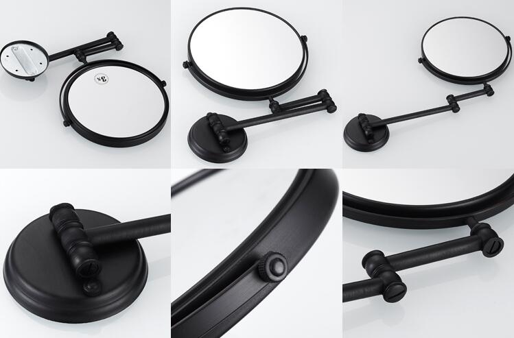 Bath Mirrors 2-face Magnifying Bathroom Mirrors Wall Mounted Oil Rubble Bronze Finished