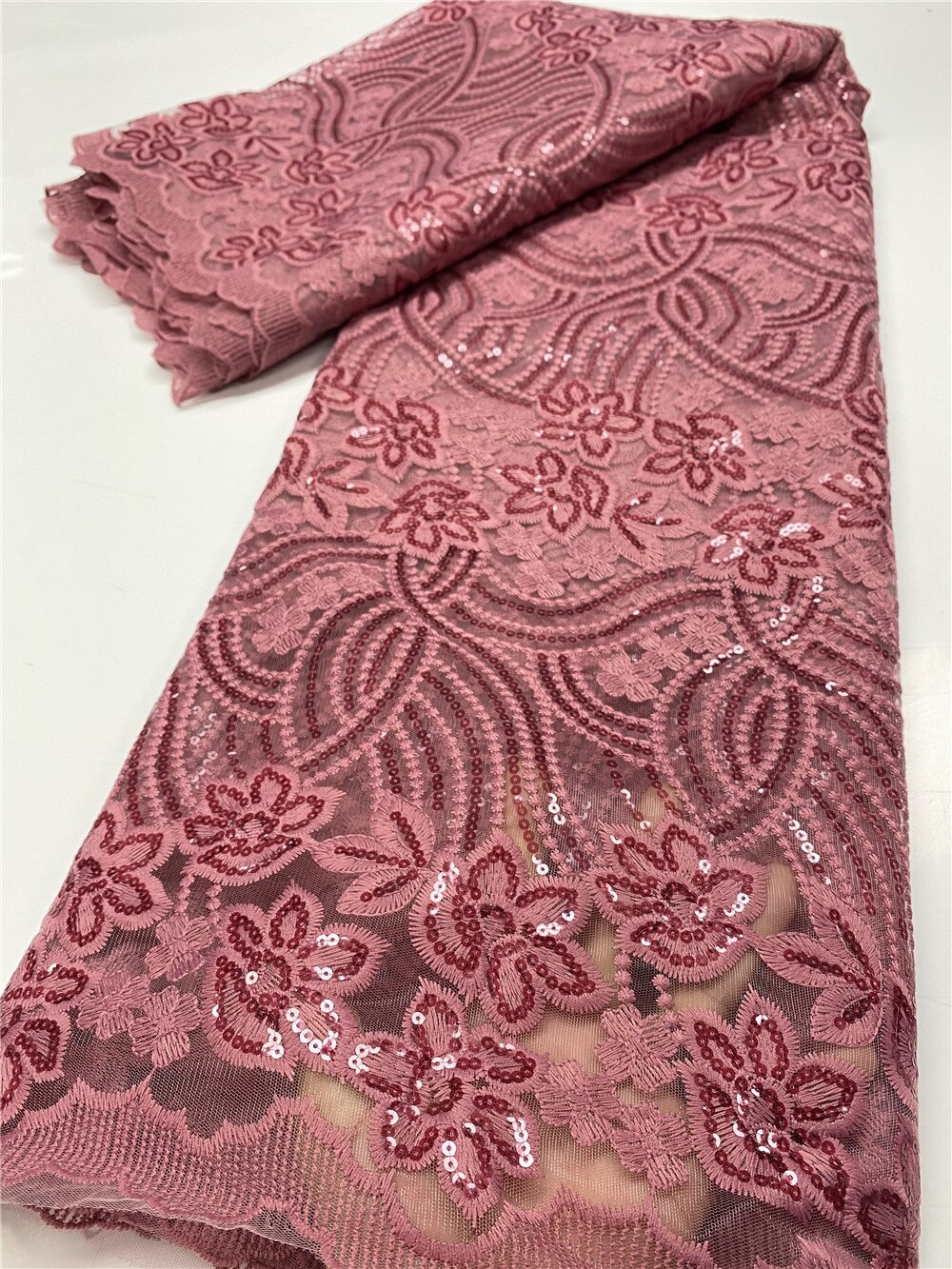 French Net Lace Fabric Lace Latest African Lace Fabric Embroidery Nigerian Mesh Tulle Lace Fabrics YA3563B-5