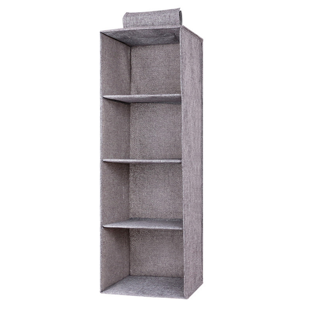 Hanging Wardrobe Clothes Organizer Storage Home Hanging Drawer Box Bedroom Bag Box Cotton Linen 3 Layer Organizer: Five floors