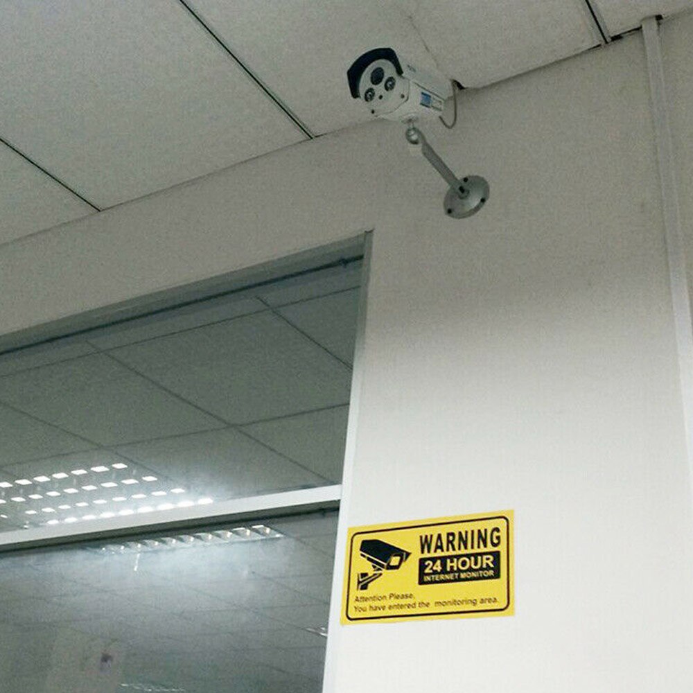 10PCS Waterproof Video Camera Surveillance Security Stickers Decals Warning Alarm Signs for Home Office School Shop 27.9x15.2cm