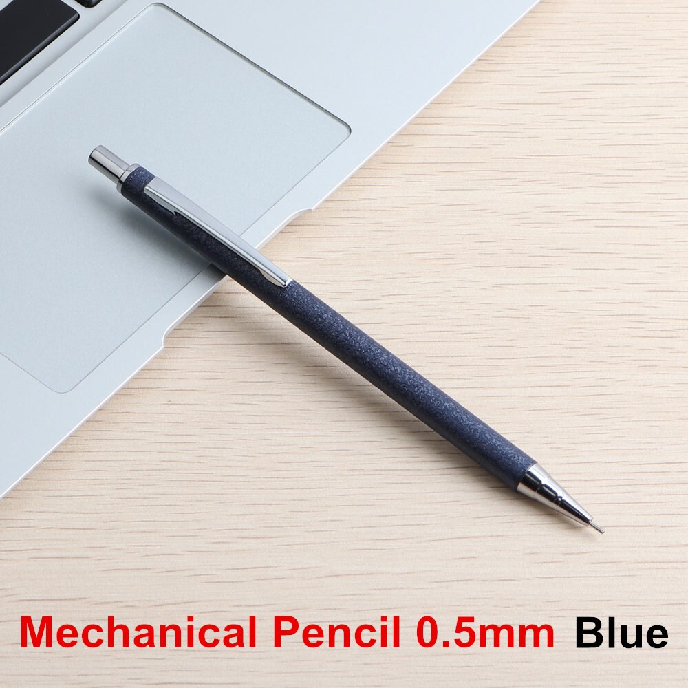 Lápiz de Metal mecánico de 0,5/0,7mm, pluma automática de prensa creativa para estudiantes, escritura, dibujo, oficina y escuela: Pencil Blue 0.5
