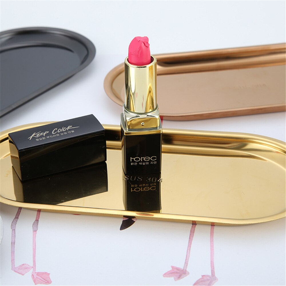 Plateau de stockage de parfum cosmétique de luxe en acier inoxydable, assiette de décoration de plat, plateaux bijoux anneau pain Dessert noir 1 pièces