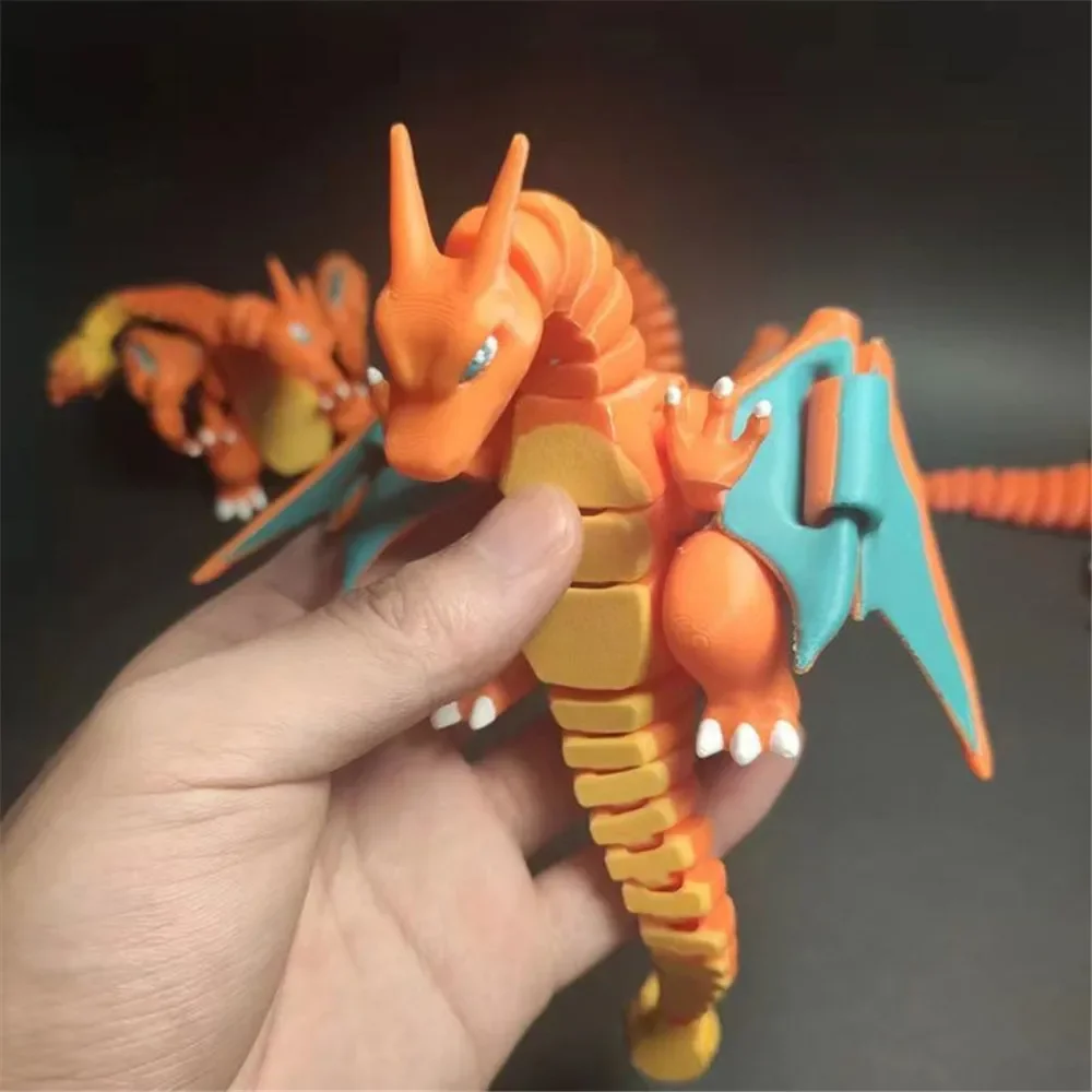 Oppgrader 3d -trykk dyrehund revefigur flerleddet bevegelig for kawaii-romdekor barnehjemstilbehør: Kremhvit