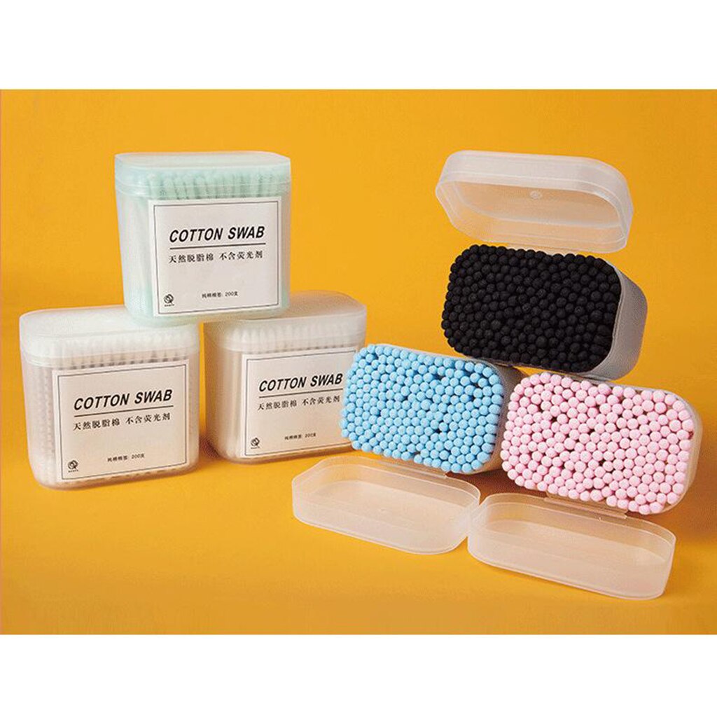 Coton-tige avec manche bâton, 200 pièces, coton-tige, applicateur de nettoyage, Extension de cils, outil cosmétique