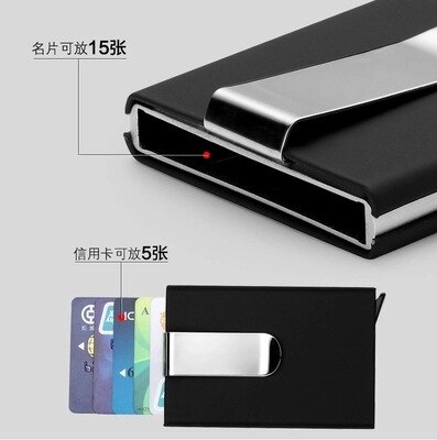 Rostfritt stål kreditkortshållare män smal anti skydda resor id kortinnehavare kvinnor rfid plånbok metall fodral porte carte