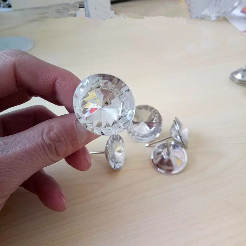 50 st/lot 18-30mm akryl rhineston kristallknappar klädsel spik stud bäddsoffa sänggavel dekor möbelspik