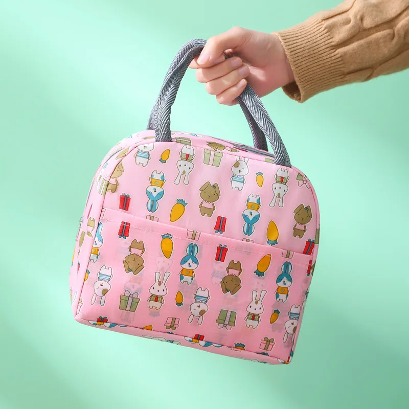 Bolsa de almuerzo con asa, bolsa térmica aislante para mujer y niño, fiambrera para picnic, viaje, almacenamiento de frutas y alimentos, bolsas térmicas para desayuno