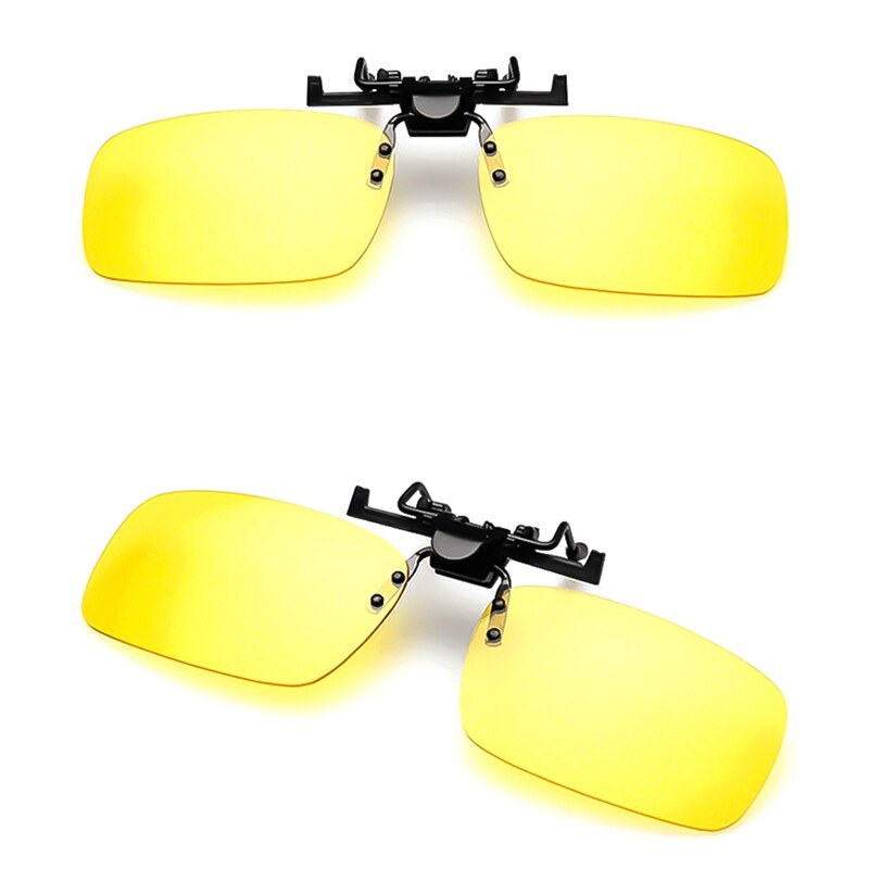 Clip-On Zonnebril Gepolariseerde Dag Nachtzicht Kan Flip-Up Lens Rijden Bril Zonnebril Nachtkijker accessoires: Yellow