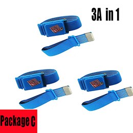 Trådlöst trådlöst justerbart antistatiskt armband elektrostatisk esd urladdningskabel armband band hand med reservarmband: Paket c