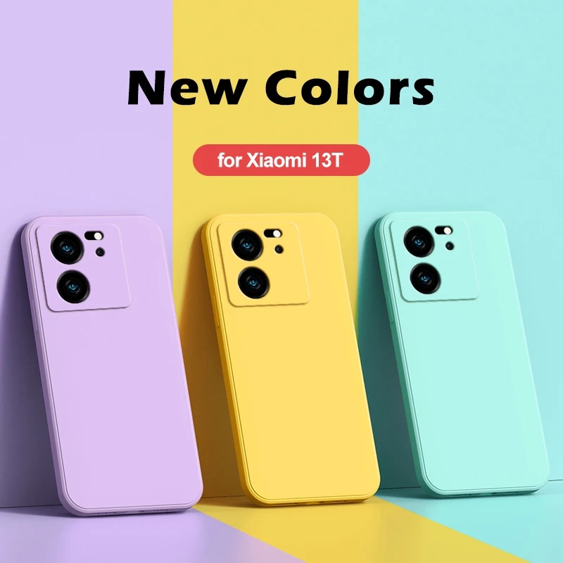 Para xiaomi 13t 13 t pro caso quadrado líquido silicone casos de telefone para xiaomi mi 13t 13 t mi13 mi13t xiaomi13t pro capa traseira macia