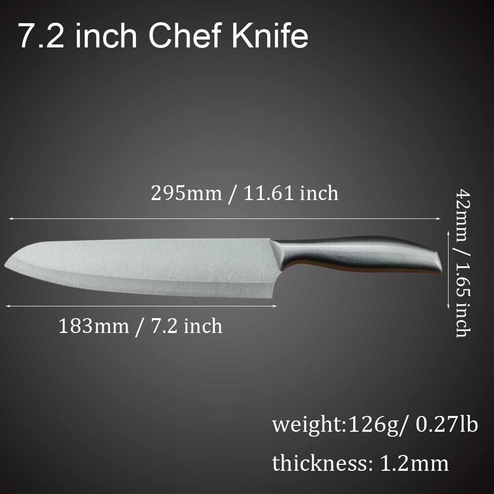 Stainless Steel Kitchen Knife Set 1-4PCS Chopping Cleaver Chef Knives Chicken Bone Scissor Cooking Tool Cutting Slicing Meat: 7.2 CHEF-M