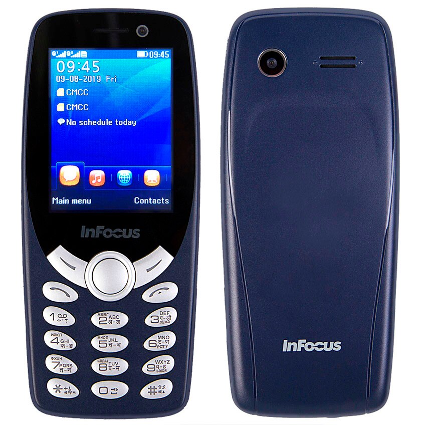 InFocus IF9012 tastiera Russa del telefono mobile da 2.4 pollici gsm 1800mAh premere il pulsante a buon mercato sbloccato Dual sim torcia cellulare: Russian keyboard / Blue