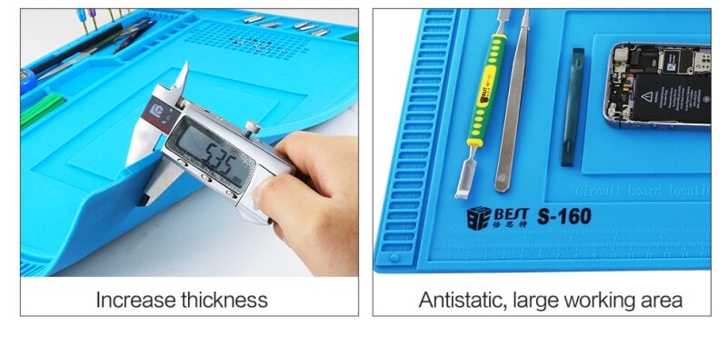 Wärmedämmung Arbeits matt Wärme-Besteändig S160 S170 S130 S140 Silikon Lözehn Reparatur Bahnhof Isolierung Pad Isolator Pad