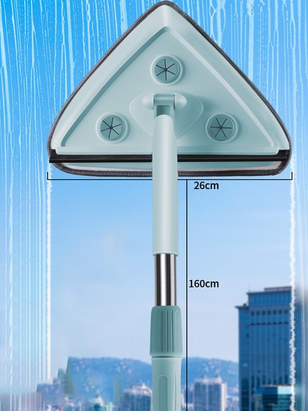 Joybos Telescopic High-rise Window Cleaner 360°Rotating Adjustable Home Window Wiper Glass Cleaning Brush Tool Household Tool: Green Set1