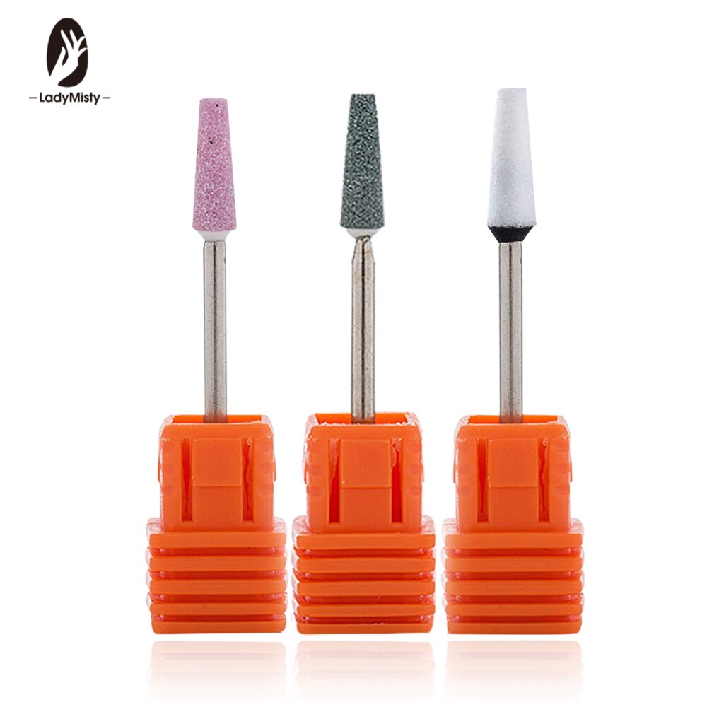 Ladymisty 1 Uds. Brocas de piedra cerámica para uñas para máquinas eléctricas profesionales de manicura herramientas de esmalte de uñas de salón de belleza para arte de pedicura