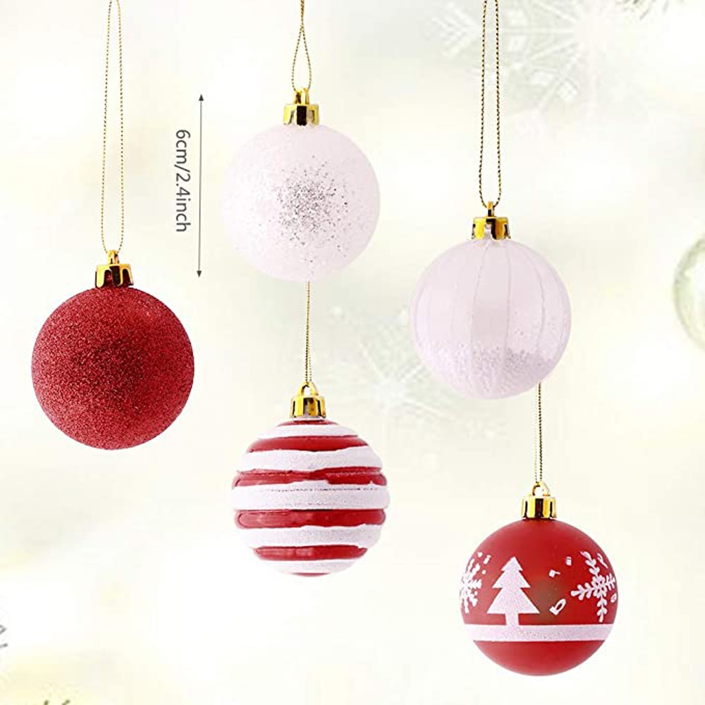 20pcs/set of 6cm golden red blue christmas ball decoration bright ball matt christmas tree hollow ball home decoration