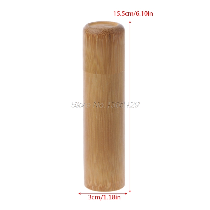 Bambu rör te låda tät liten behållare kryddor förvaring burk med lock 4 storlek: 15.5cm