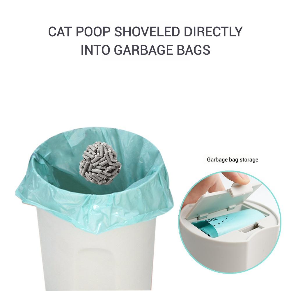 Kattbajsspade set med förvaringslåda kattsandsspade husdjursrengöringsverktyg stor plastspade husdjurstillbehör bajspåse