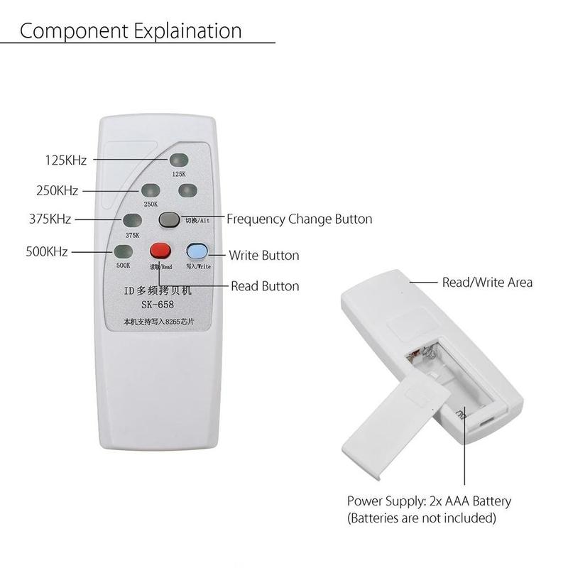 Handheld Rfid Card Reader Handheld Rfid Writer 125KHz Card Reader Writer Copier Duplicator 4 Frequency RFID Copier Reader Writer