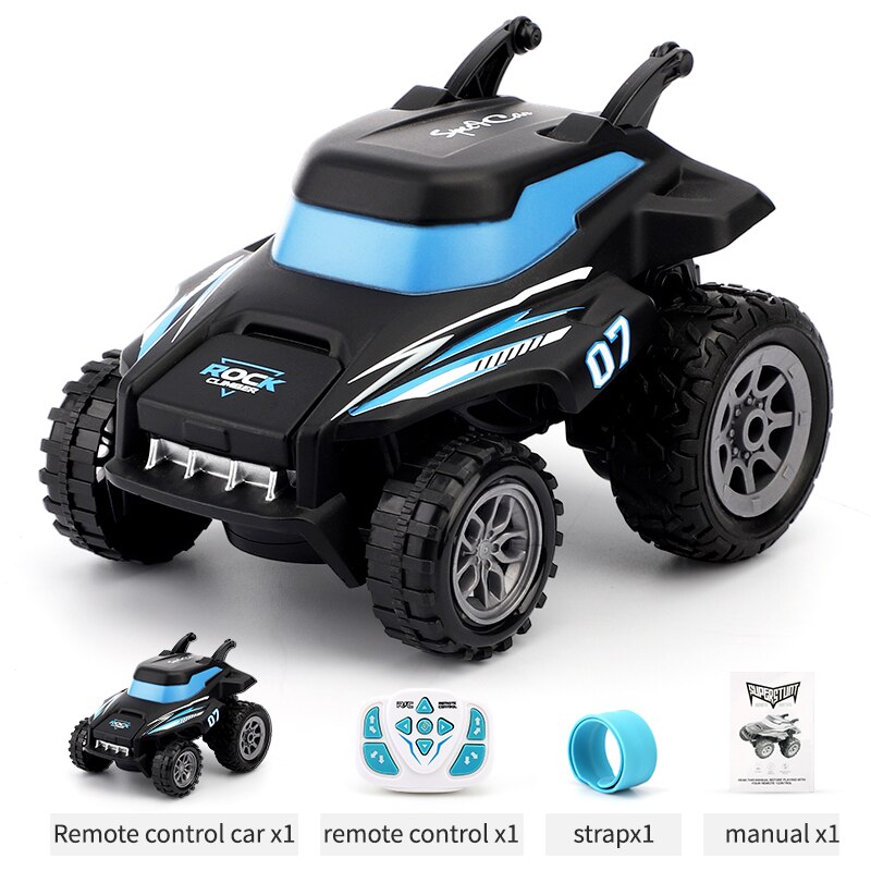 1:24 RC Stunt Car Remote Control Car 3D Flip Drifting Off Road Crawler Machine Radio Controlled Vehicle Model Toys for Children: blue